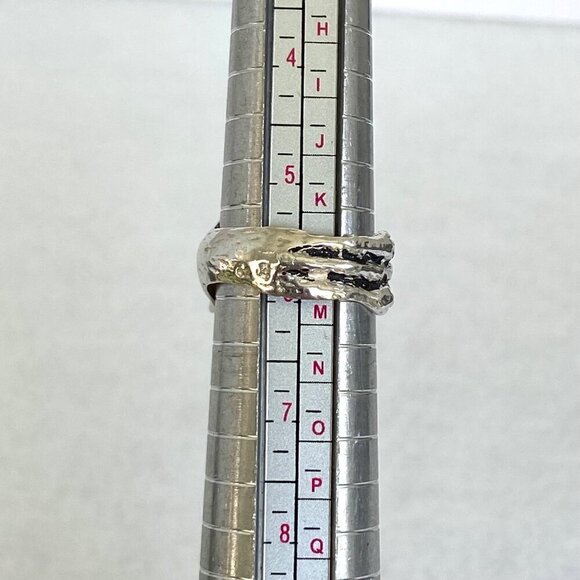 Sterling Silver 925 Adjustable 3D Cat Kitten Animal Wide Band Bypass Ring Sz 6 - Picture 8 of 16